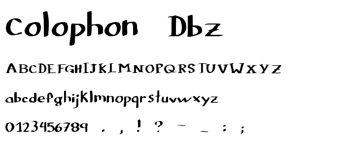 Colophon DBZ font