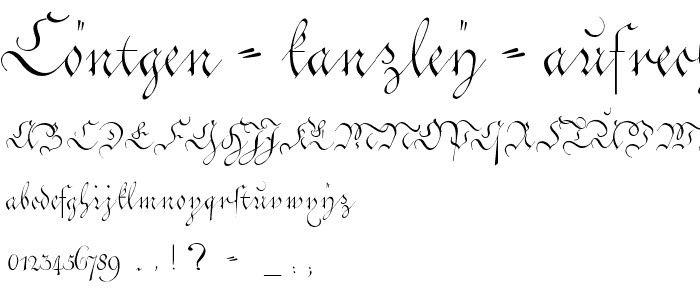 Cöntgen Kanzley Aufrecht font