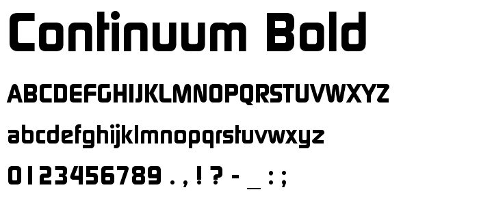 Continuum Bold font