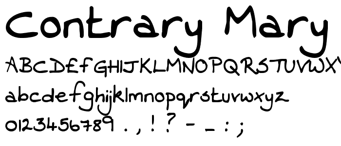 Contrary Mary font