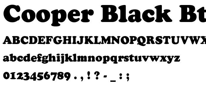 Cooper Black BT font