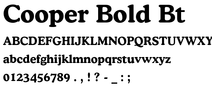 Cooper Bold BT font