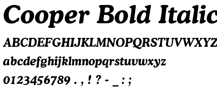 Cooper Bold Italic BT font