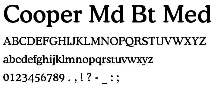 Cooper Md BT Medium font