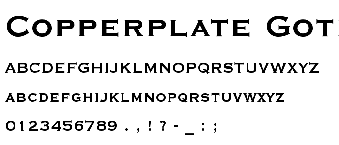 Copperplate Gothic Bold BT font