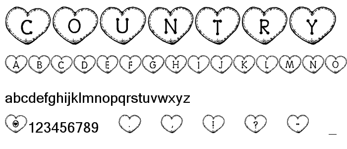 Country Hearts font