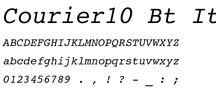 Courier10 BT Italic font