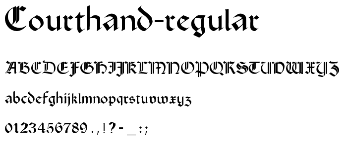 CourtHand-Regular font