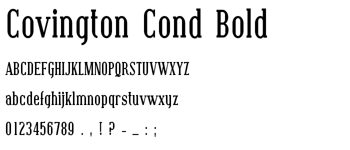 Covington Cond Bold font