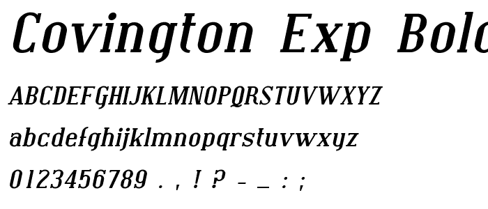 Covington Exp Bold Italic font