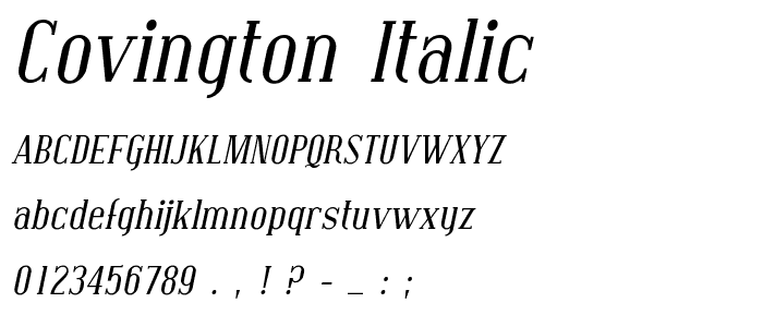 Covington Italic font