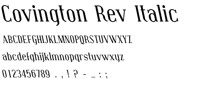 Covington Rev Italic font