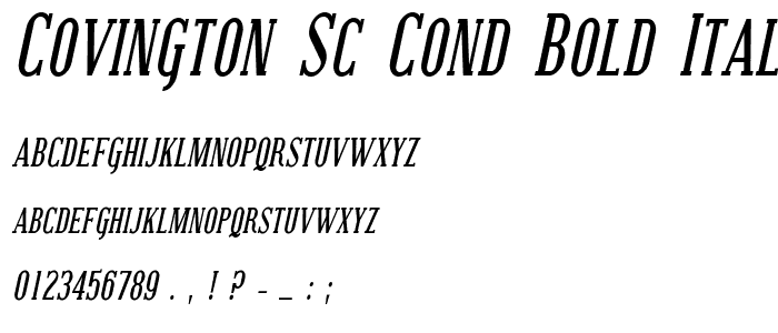 Covington SC Cond Bold Italic font