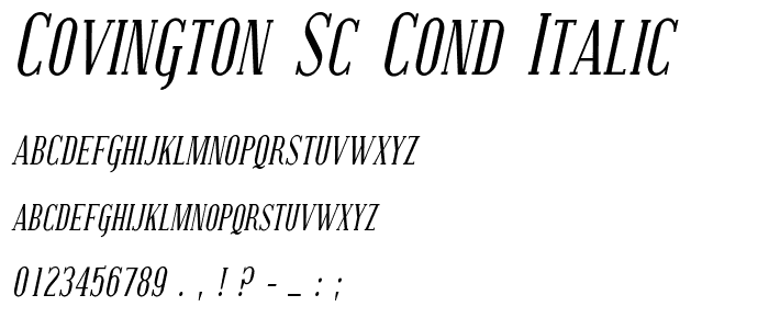 Covington SC Cond Italic font