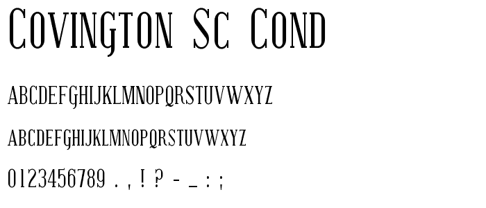 Covington SC Cond font