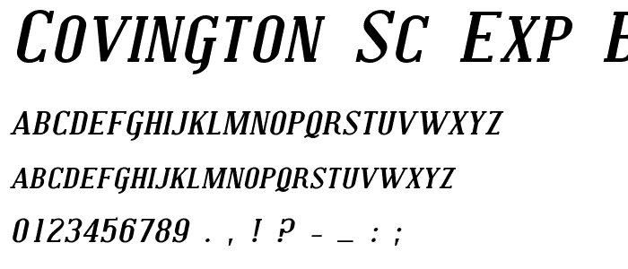 Covington SC Exp Bold Italic font