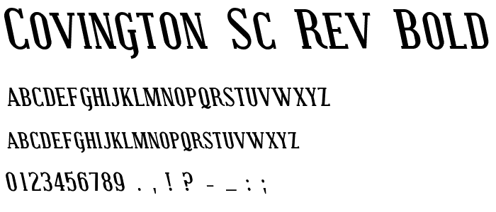 Covington SC Rev Bold Italic font