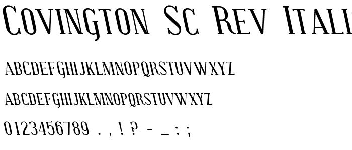 Covington SC Rev Italic font