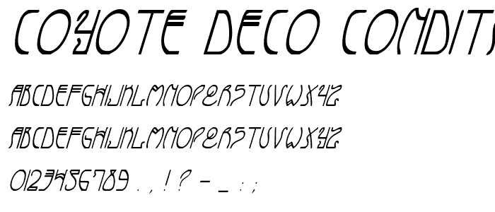 Coyote Deco CondItal font