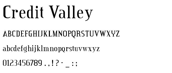 Credit Valley font