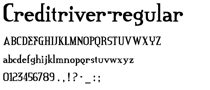 CreditRiver-Regular font