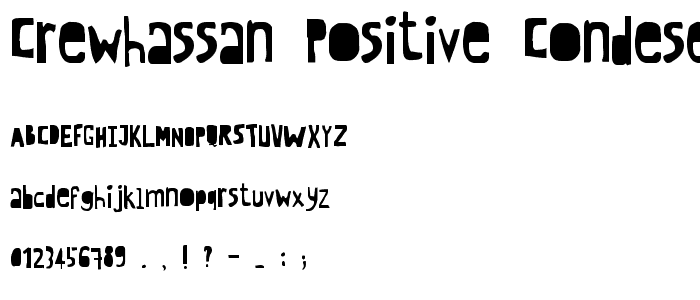 CrewHassan Positive Condesed font