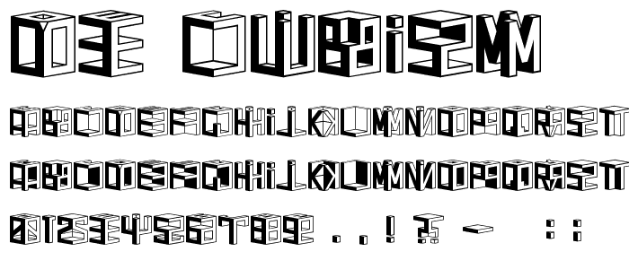 D3 Cubism font