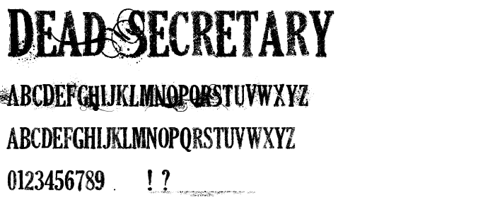 DEAD SECRETARY font