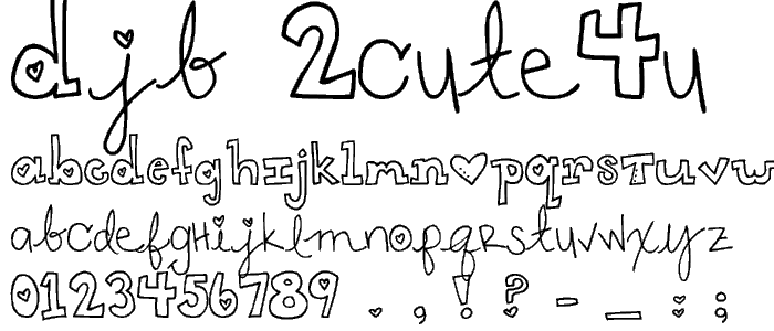 DJB 2CUTE4U font