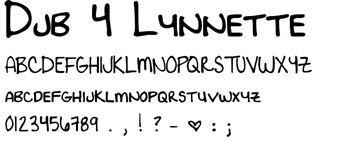 DJB 4 LYNNETTE font