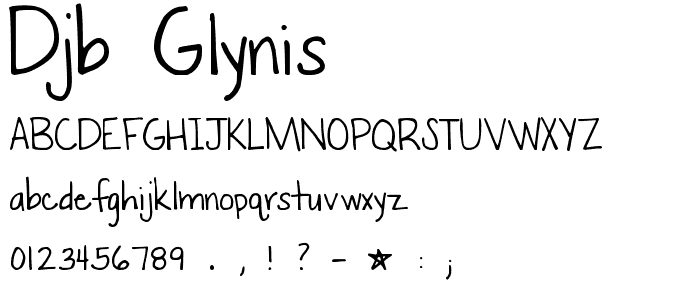 DJB GLYNIS font