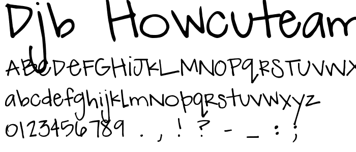 DJB HowCuteAmI font