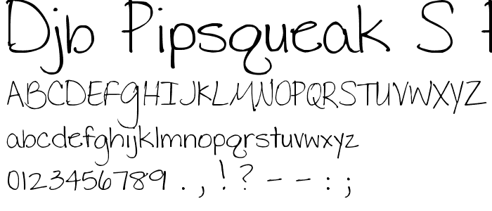 DJB Pipsqueak_s Print font