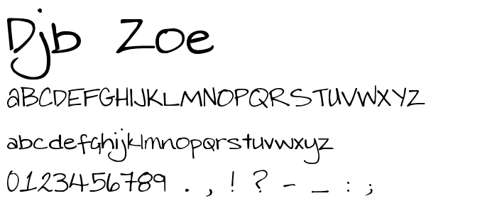 DJB Zoe font