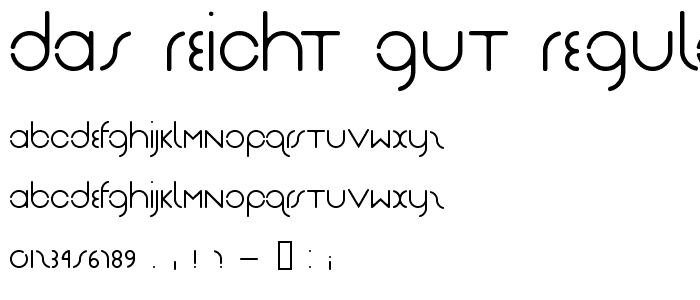 Das Reicht Gut Regular font