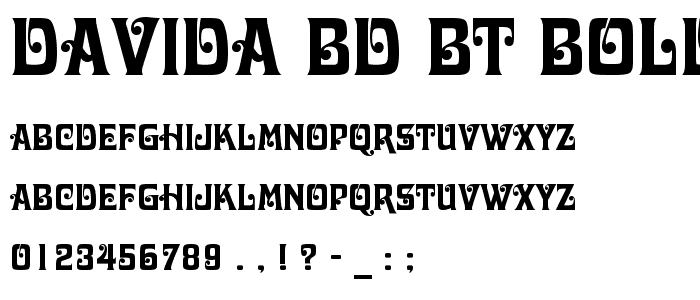 Davida Bd BT Bold font