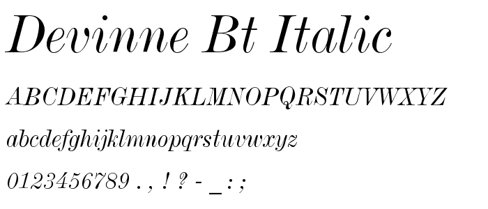 DeVinne BT Italic font