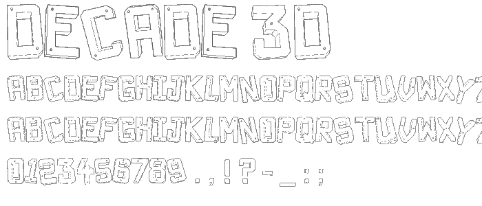 Decade 3d font