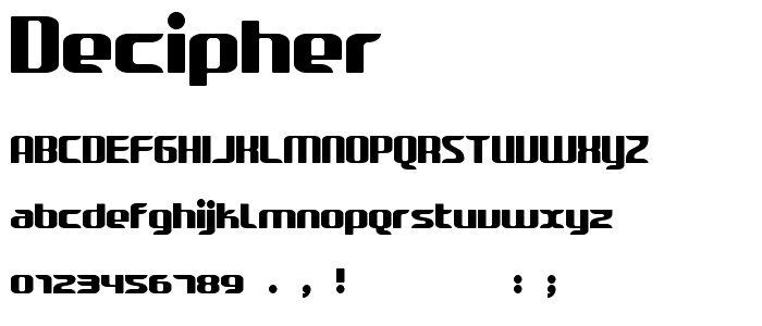 Decipher font