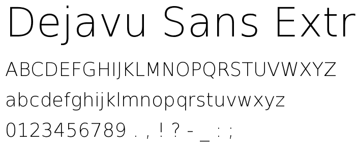 DejaVu Sans ExtraLight font