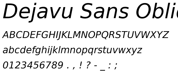 DejaVu Sans Oblique font