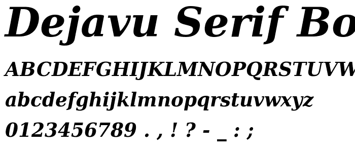 DejaVu Serif Bold Italic font