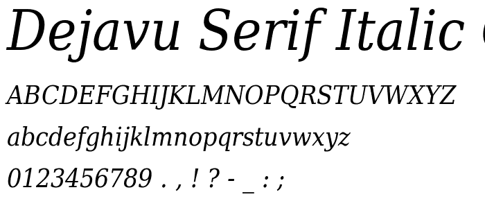 DejaVu Serif Italic Condensed font