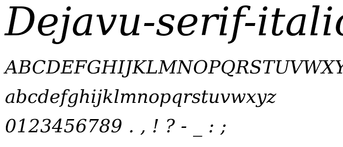 DejaVu Serif Italic font