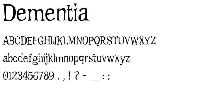 Dementia font