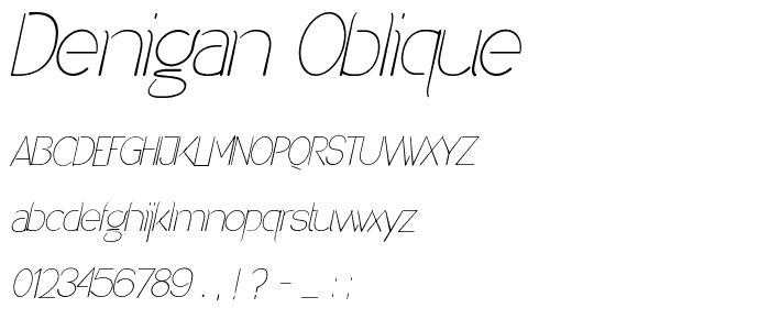 Denigan Oblique font