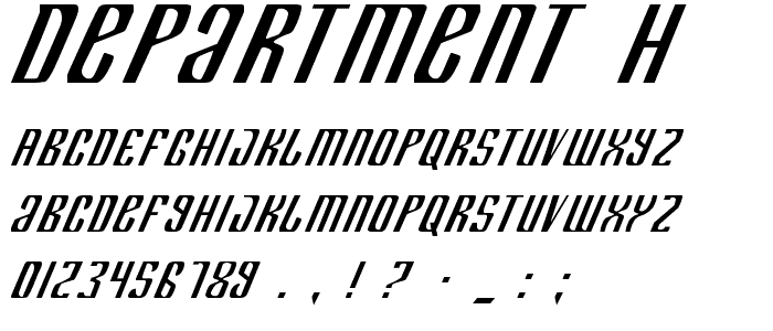 Department H font