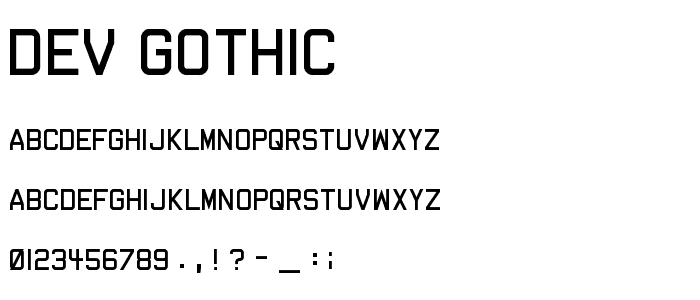 Dev Gothic font