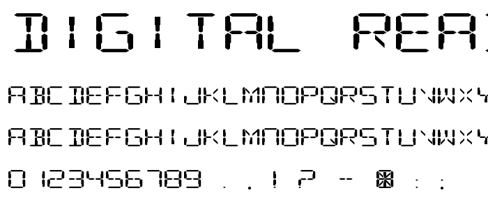 Digital Readout ExpUpright font