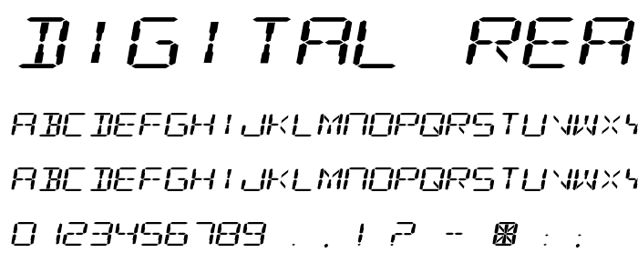 Digital Readout Expanded font